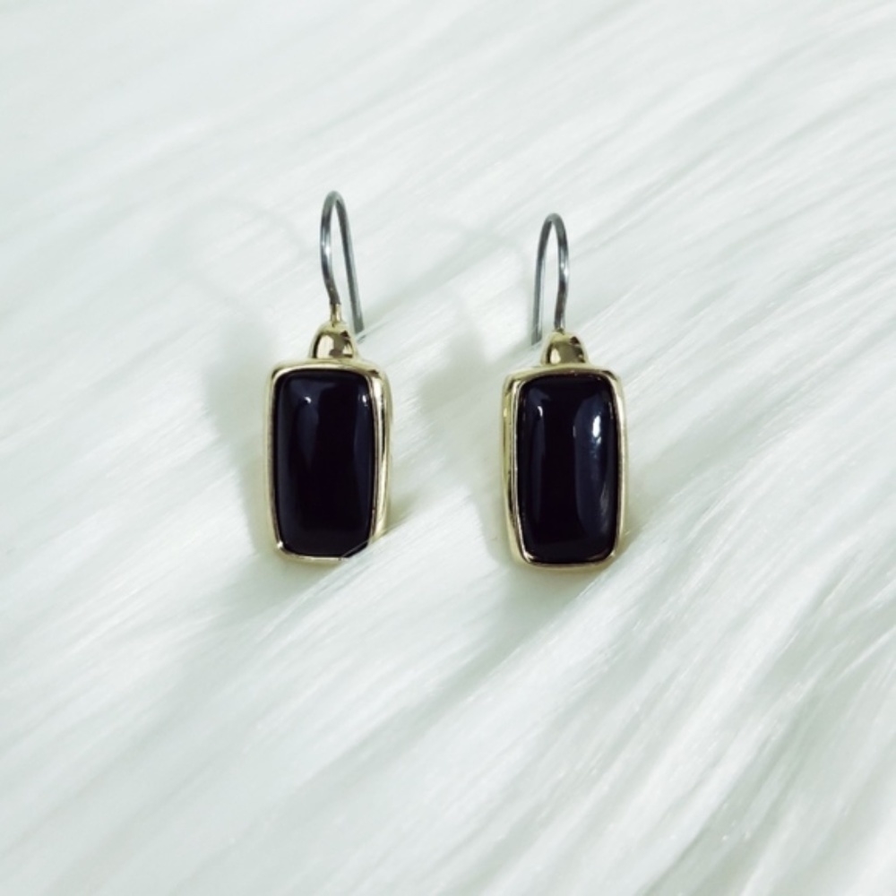 Black & Gold Drop Earrings